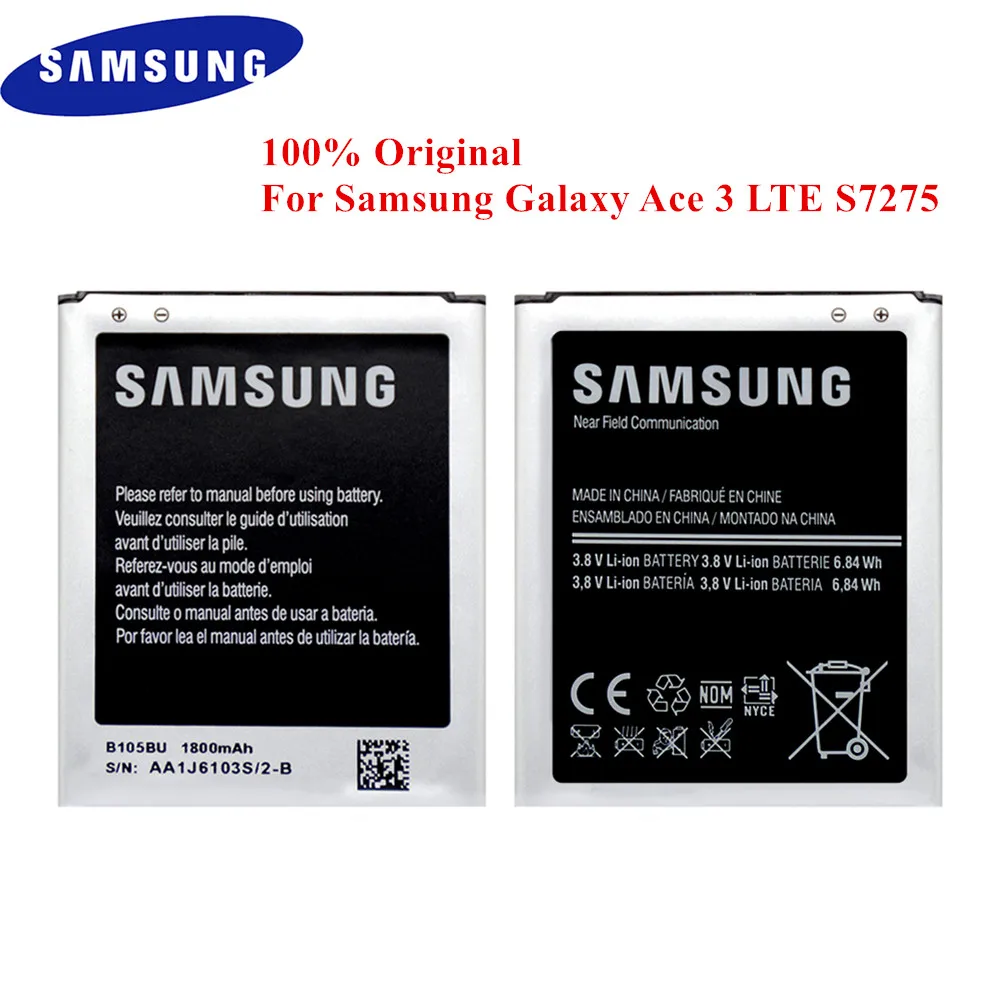 Батарея B105BE для samsung Galaxy Ace 3 LTE GT-S7275 S7275B S7275T S7275R Galaxy свет T399 1800 запасная батарея AKKU для телефона, мАч