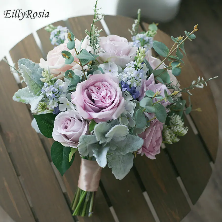 Винтажный Ретро элегантный свадебный букет Matrimonio Morandi цвет Лаванда Розовый Имитация невесты фотография искусственный цветок