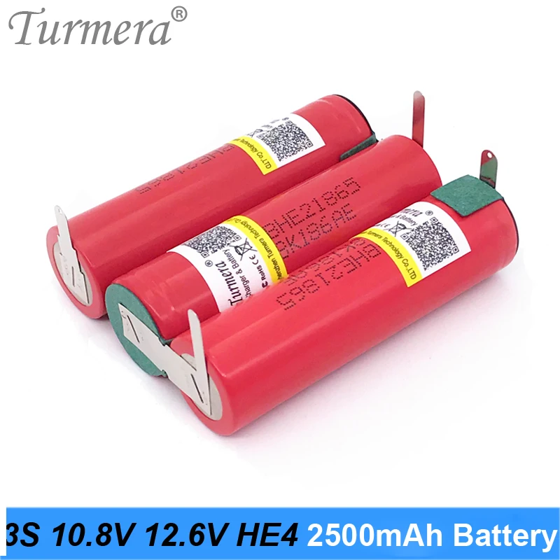 3S 12.6V 10.8V Lithium Battery Pack 18650 HE2 2500mah 20A 35A Discharge Current for Screwdriver Battery and Shurik(customize
