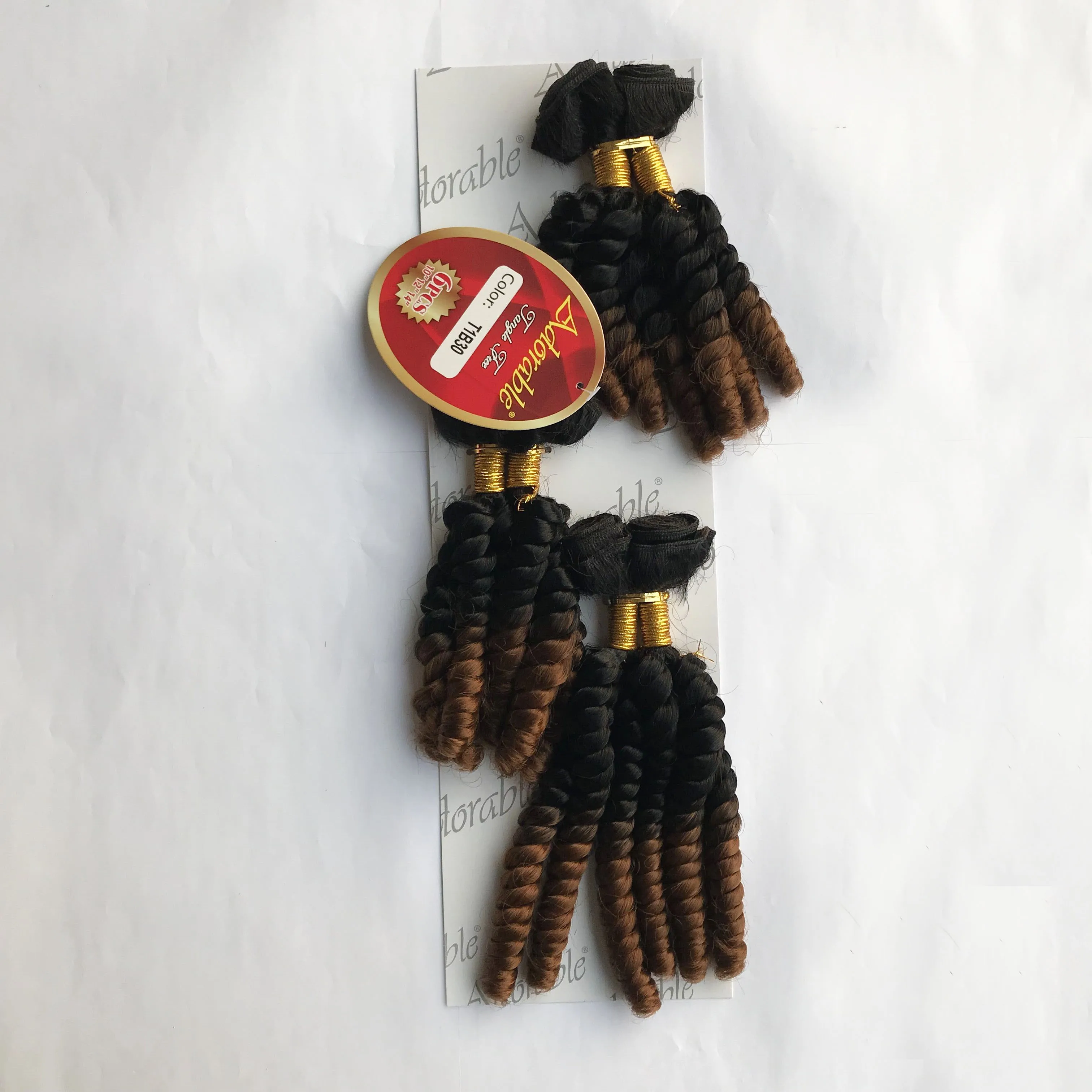 Adorable Synthetic Hair Extension GO 6PCS Set / 10-14inch Weave Bundles Natural Color African American Afro