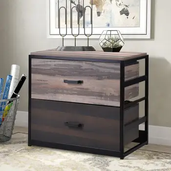 

File cabine/MDF Vertical Filing Cabinet with 2 Drawers -Brown