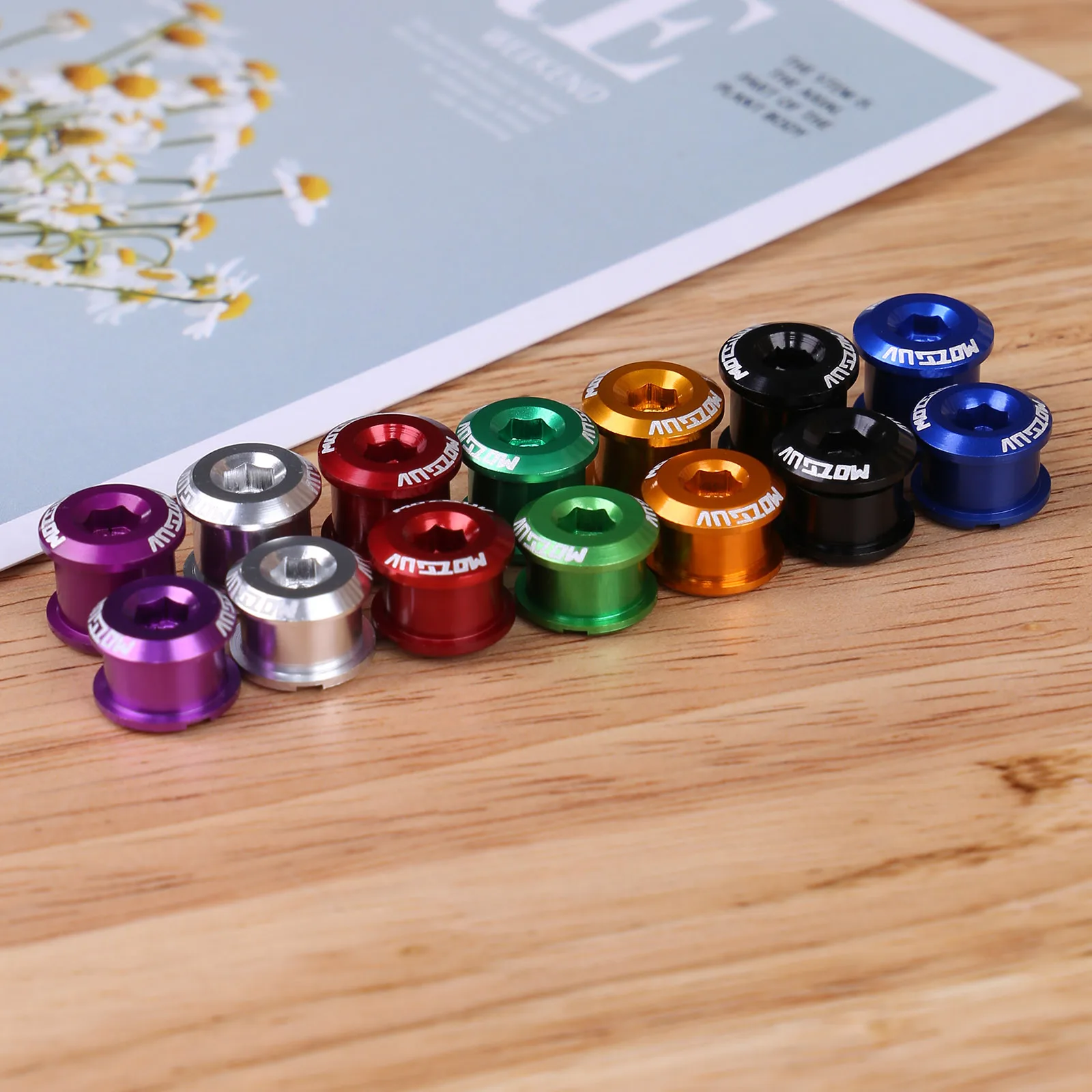 5Pcs MTB Bicycle Chainring Bolt Single Chainwheel Screws Alloy 7075 4.9mm/6.4mm Road Cycling Bike Disc Screws for Crankset Parts