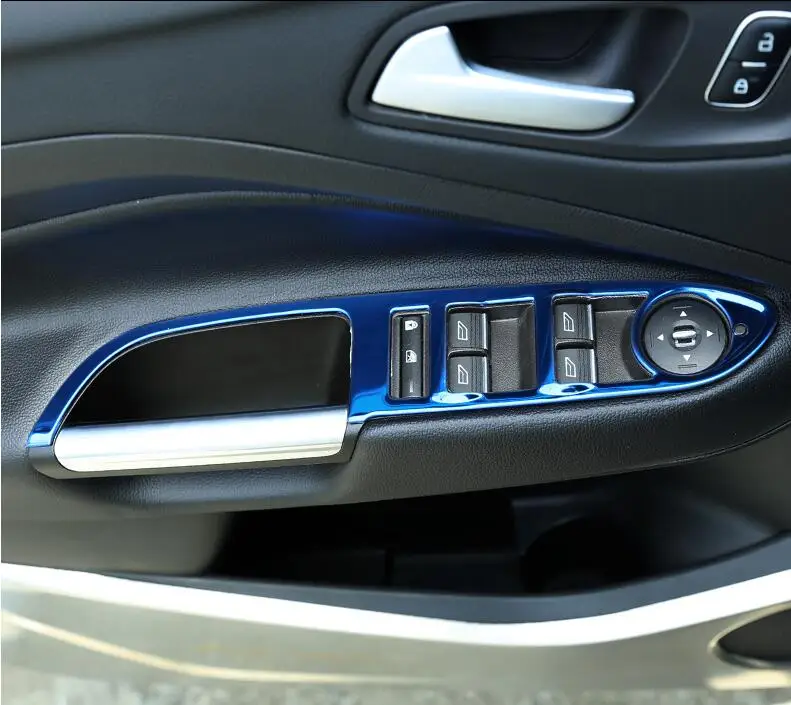 Применение только для(Левый руль) 17 Ford Kuga стеклоподъемник двери подлокотник переключатель панели декоративные блестки модернизации