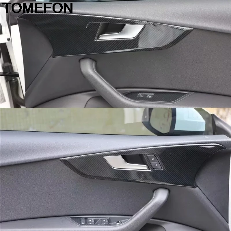 TOMEFON для Audi A5 LHD ABS внутренняя дверная ручка подлокотник панель окно подъемная крышка наклейка отделка Аксессуары Карбон