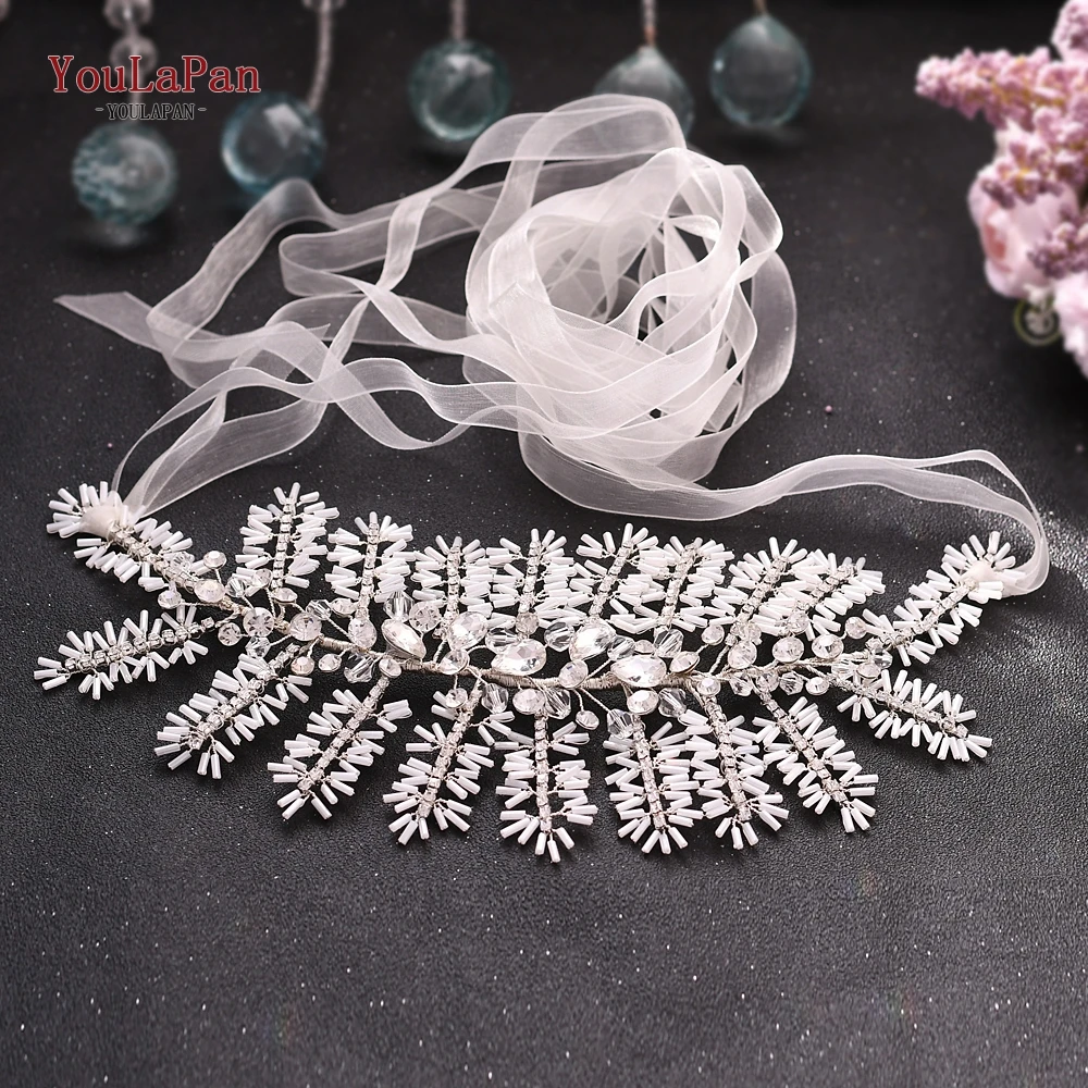 Ivory organza YouLaPan, SH247-S, расшитый бисером, свадебный пояс, стразы, ремни для женщин, серебряный пояс с блестками, тощий пояс с драгоценными камнями, свадебный пояс, Свадебные ремни - Цвет: Ivory organza
