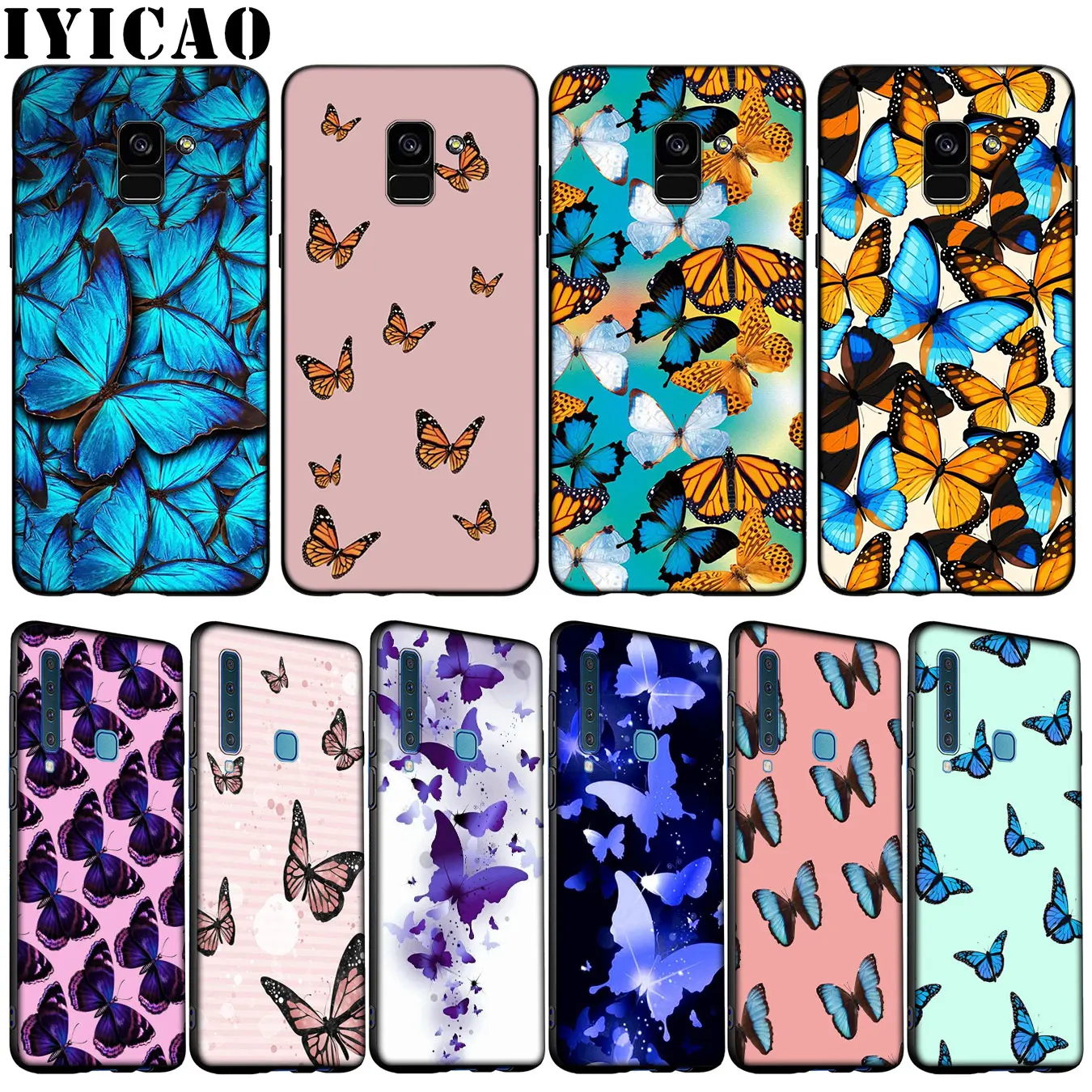 IYICAO butterfly Soft Silicone Phone Case for Samsung Galaxy A51 A71 A81 A91 A41 A21 A11 A01 A2 Core J8 J7 J4 J6 Plus Prime 2018 | Мобильные