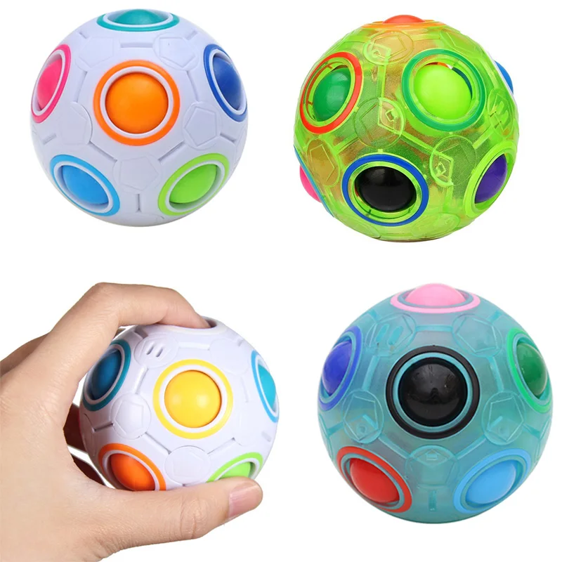 Kids Toys Football-Stress Rainbow Special Needs Relief for Autism Adult Funny Magic-Cube-Ball