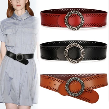 

Designer belts for women high quality genuine leather belts for women corset ceinture femme fashion wide vintage cummerbunds