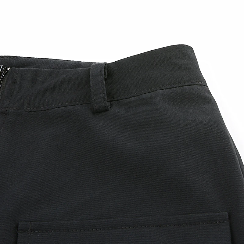 Pantalones De Mujer, повседневные хлопковые модные брюки-карго с карманами на молнии, женские брюки на плоской подошве с эластичной резинкой на талии, Iamhotty