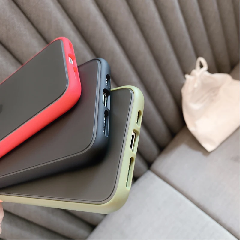 Ультратонкий матовый чехол из ТПУ для Iphone 11 Max Pro XS MAX XR X 7 8 PLUS 6 6S PLUS, Мягкий противоударный чехол контрастного цвета