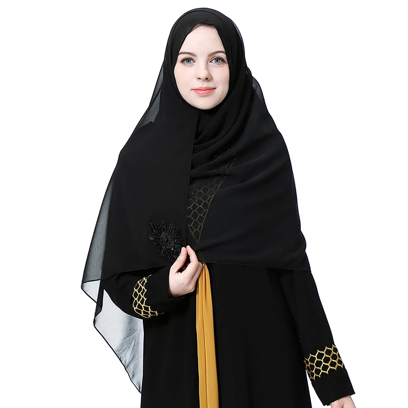 2020 Summer Comfortable Pearl Chiffon Musulmana Scarf Hijabs 180cm 75cm New Fashion Elegant Femme Hijab Islamic Clothing Aliexpress