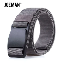 Nylon Belt Plastic Buckle Stretch Elastic Belt For Men Army Style Weaving Casual Fashion Cowboy Male Belts 120 CM