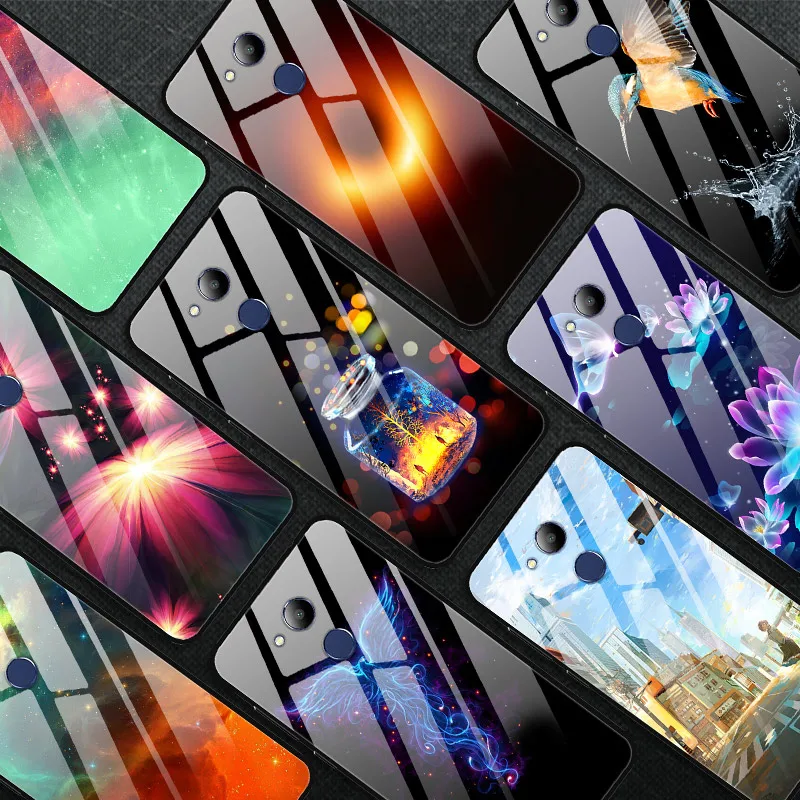 Закаленного стекла Чехол для Huawei Honor 6C Pro чехол 5," Жесткий ПК цветной чехол для Huawei Honor 6C Pro Чехол-бампер для телефона JMM-L22