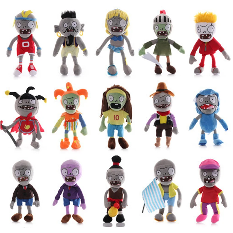 

15pcs/lot Plants vs Zombies Plush Toys Doll 30CM PVZ Flag Sport Clown Basic Zombie Plush Soft Stuffed Toys for Children Kid Gift