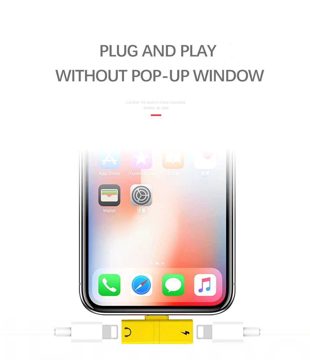 Apple iPhone X 7 8 Plus XS вызов прослушивание песни Зарядка 3 в 1 адаптер телефон аудио сплиттер для наушников преобразователь для наушников