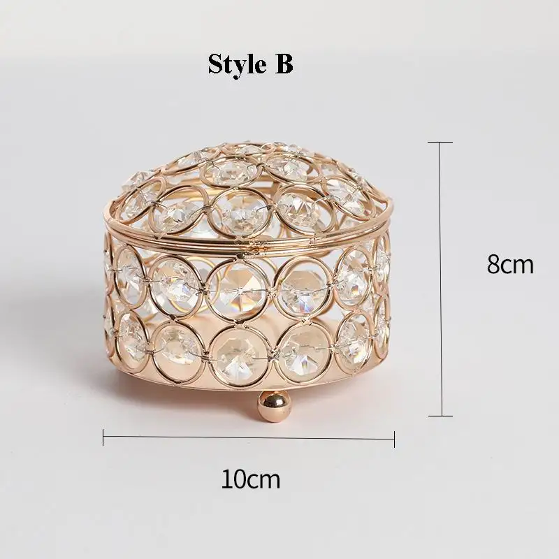 PEANDIM Elegant Mini Craft Jewelry Storage Box Pearl Crystal Organizer Earring Beads Cosmetic Case Desktop Decoration Gifts Box