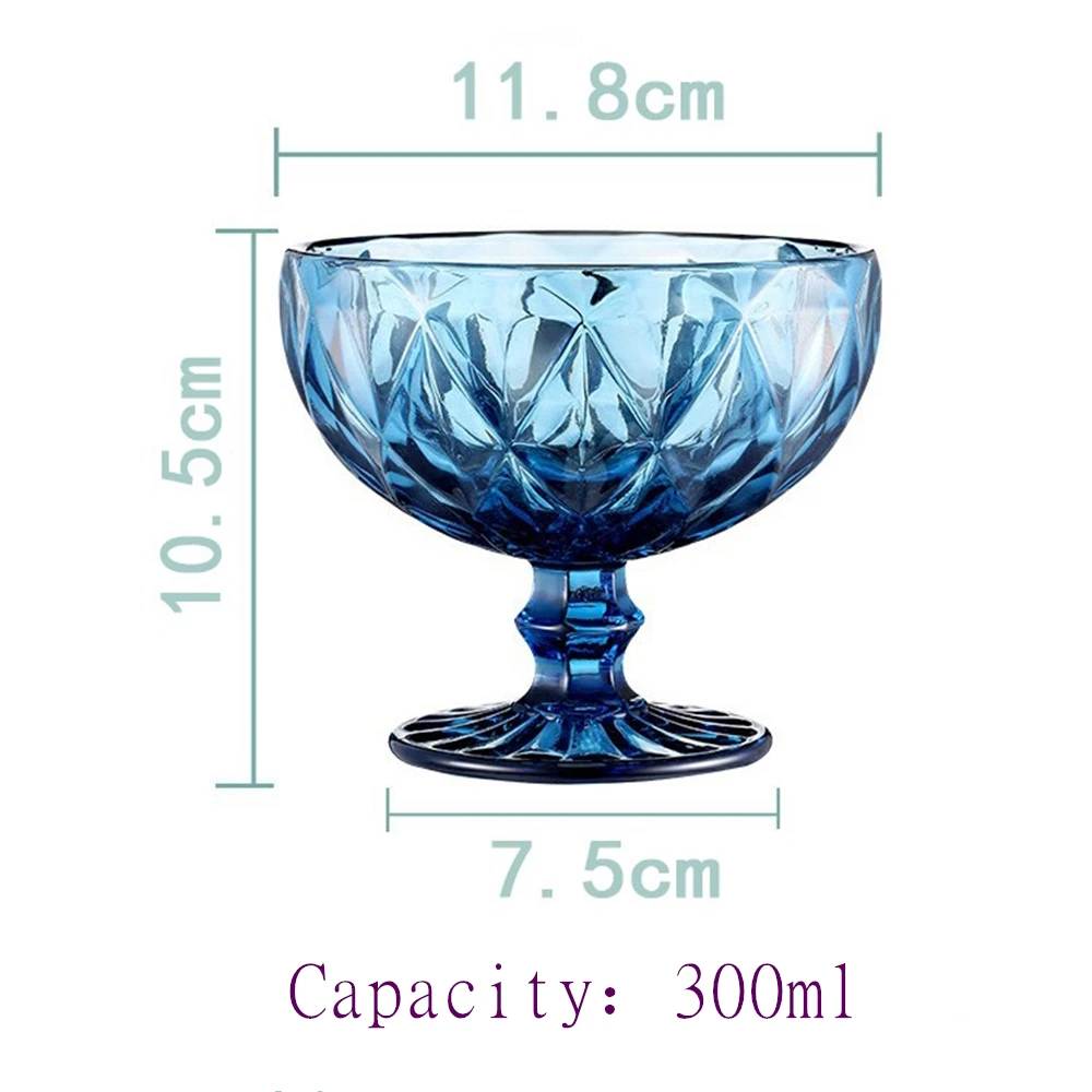 Salad Glass Bowl Glass Russian Retro Relief Style Salad ice Cream Shake Goblet Cup Restaurant Hotel Banquet Household Items Salad Glass Bowl Glass Russian Retro Relief Style Salad ice Cream Shake Goblet Cup Restaurant Hotel Banquet Household Items