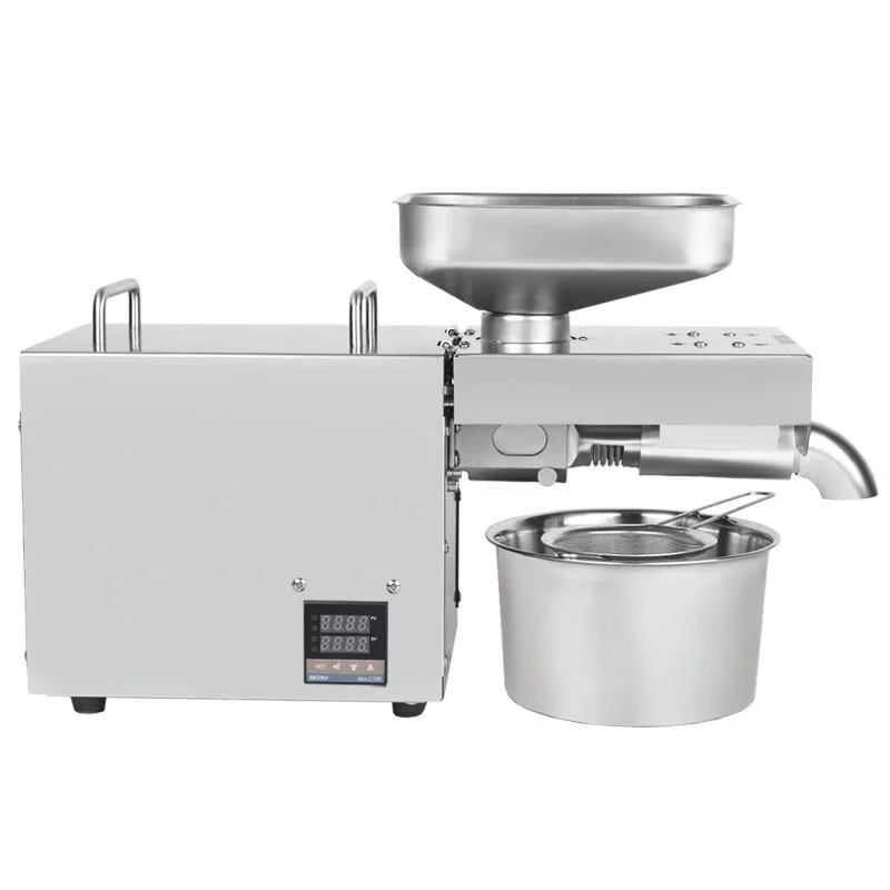 110V/220V Household Oil Press 5-7.5KG/H Intelligent Temperature Control Stainless Steel Automatic Oil Press 750W