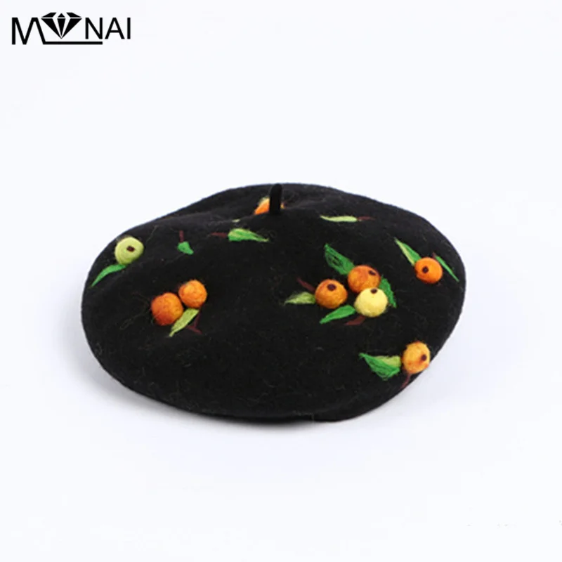 Women Beret Autumn Winter Warm Retro Literary Painter Hat Christmas