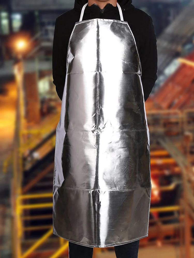 Delantal de soldadura de seguridad Delantal de barbacoa aluminizado resistente al calor para cocinar Delantal de soldadura industrial resistente al calor en el trabajo de seguridad 27 × 39 pulgadas 
