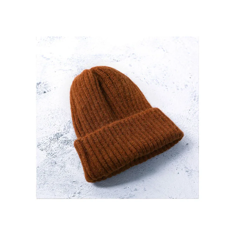 caramel colour Новая дикая детская шапка, простая шерстяная детская шапка, модная однотонная вязаная шапка для мальчиков и девочек, осенне-зимние теплые головные уборы, шапка - Цвет: caramel colour