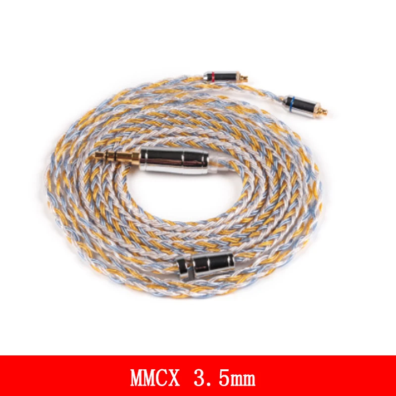 16 Core Модернизированный кабель 2,5/3,5/4,4 мм для SE215 MMCX/2pin/QDC TFZ разъем для KZ ZS10Pro ZSN AS16 кабель для наушников - Цвет: SE215MMCX 3.5MM