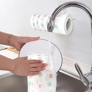 

2/4 Rolls Disposable Cleaning Cloth Dishwashing Cloth Multi Purpose Kitchen Household Duster Cloth for Home Restaurant Cloth