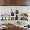 Kitchen Organizer Storage Wall-Mount Spice Racks Stainless Steel Shelves For Knives Dish  Kitchen Gadgets Accessories Supplies ► Photo 2/6