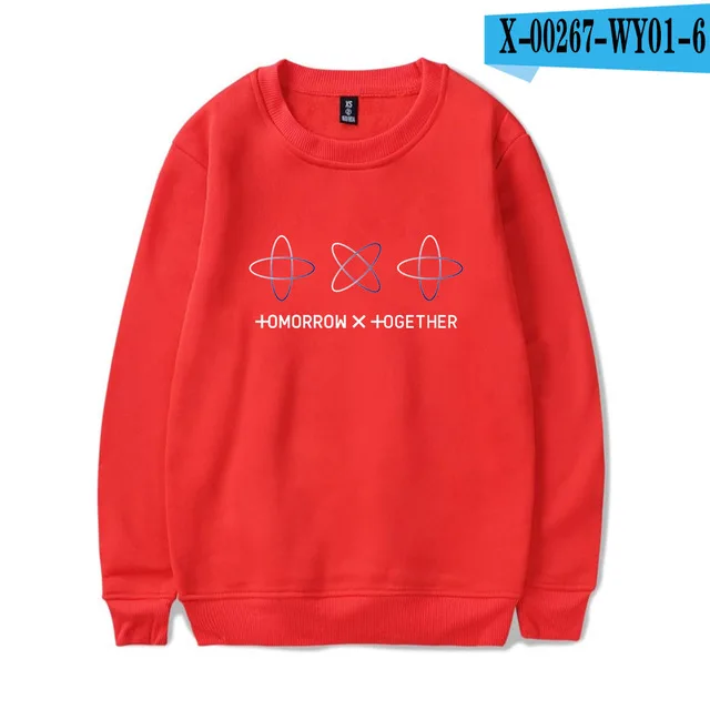 KPOP TXT толстовки с принтом, модная толстовка с капюшоном Tomorrow X Together, Harajuku, уличная одежда, спортивный костюм, топы, одежда больших размеров - Цвет: red