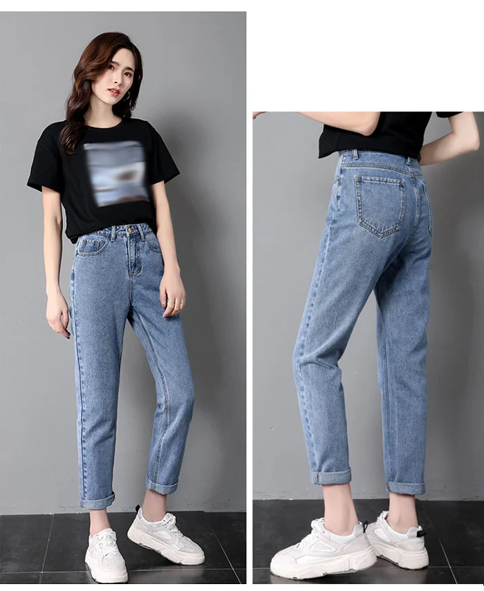 Модные женские джинсы прямого кроя, обтягивающие повседневные джинсы для мам и мальчиков, винтажные свободные джинсы, женские джинсы размера плюс