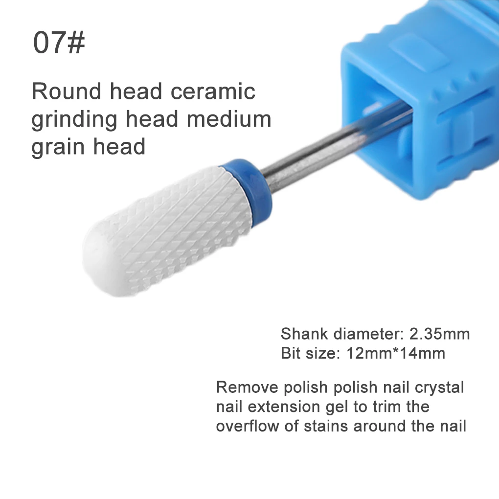 Ceramic Nail Drill Bit Electric Nail Grinding Machine Bits Manicure Art Tools Grinding Head Manicure Pedicure Tool