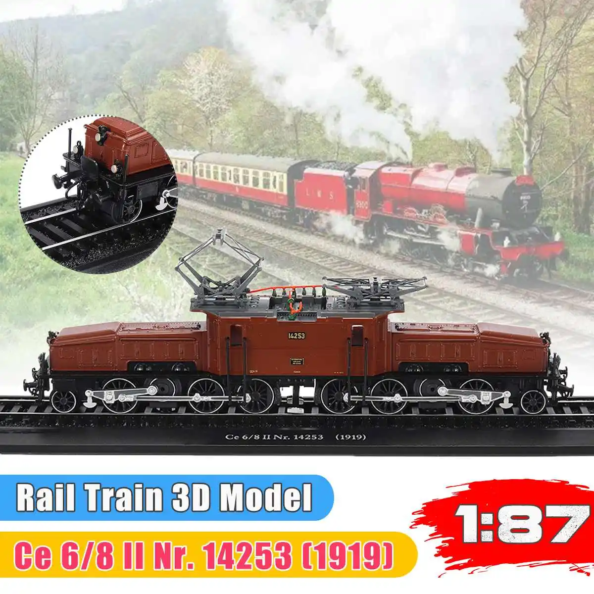 

1:87 Car Model Tram 1919 Retro Tram Clockwork Streetcar Toy for Children Boy Gift