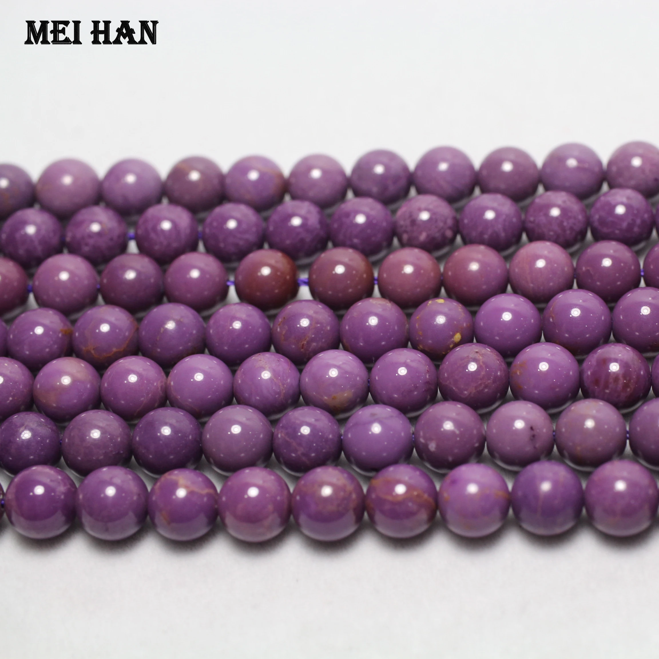 Meihan,, натуральные(44 бусины/Набор/32 г), 8 мм, марокканские фосфоситовые фиолетовые бусины, камень для ювелирного дизайна
