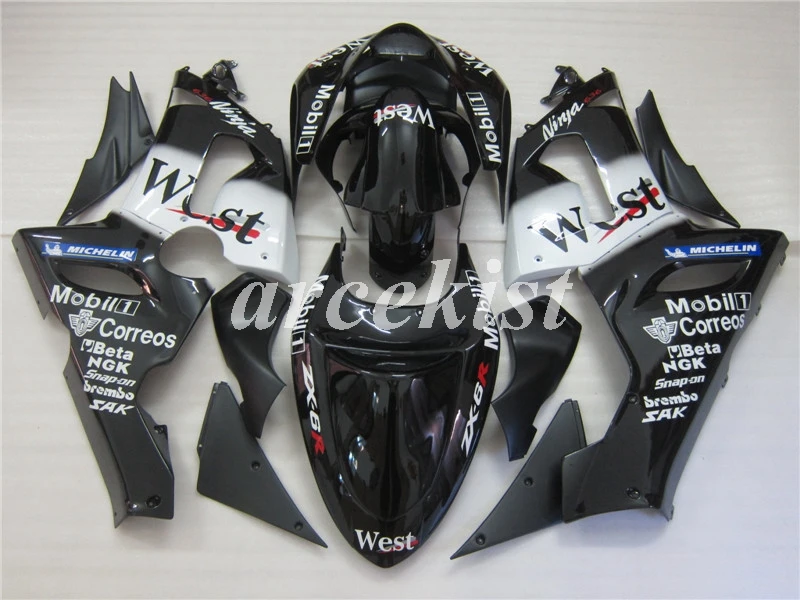 4 подарки ABS полный обтекатель комплект подходит для Kawasaki ZX6R 2005 2006 мотоцикл обтекатель ZX-6R 05 06 ниндзя 636 Кузов Набор west