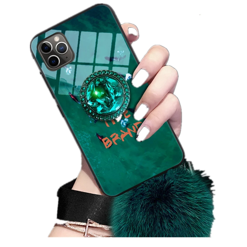 Чехол для Телефона iPhone 5 5S SE 6 6s 7 8 Plus 11 Pro X XR XS MAX emralld зеленый ремешок с натуральным