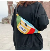 New Japanese Canvas Cartoon Crayon Shinchan Shoulder Bag Cute Boys& Girls Belt Bags Children's Tide Anime Backpack 8-11 Years 1