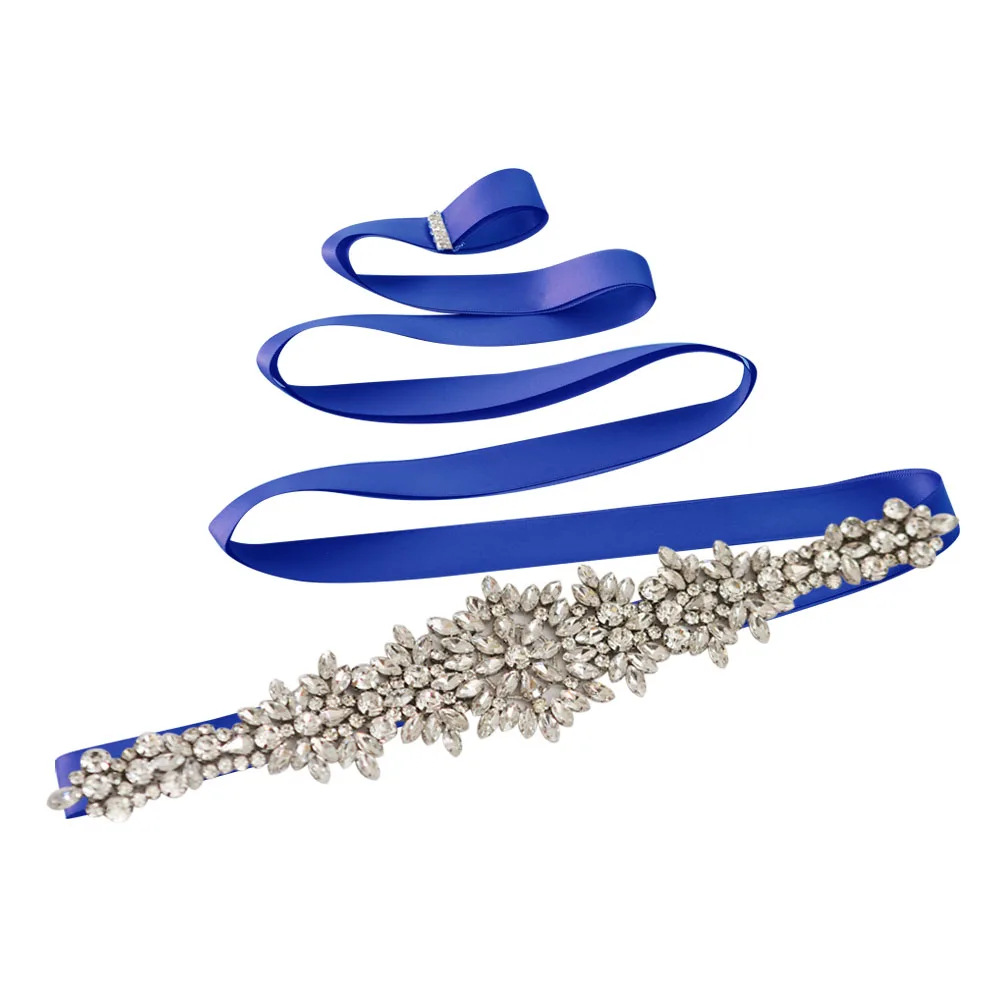 royal blue Модный женский пояс Свадебные аксессуары Стразы Свадебные ремни свадебные пояса кристалл свадебные ленты пояс-кушак для платья - Цвет: royal blue