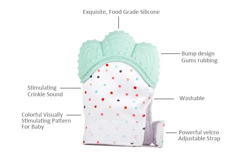 Детская Пищевая силиконовая перчатка для прорезывания зубов с мультяшными рукавицами, анти-укус, Прорезыватель зубов для малышей, жевательные варежки для кормления, Прорезыватель для зубов, игрушка для большого пальца