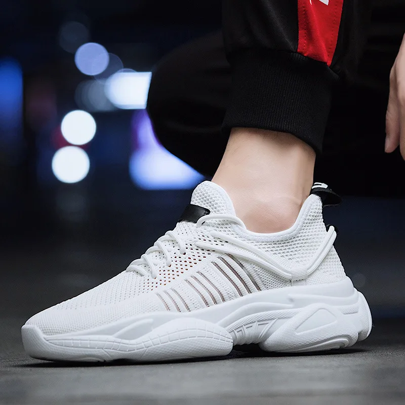 MEN'S SHOES Summer Fly Woven Breathable New Style Trend Dad Shoes Youth Casual Men Sports Running Shoes