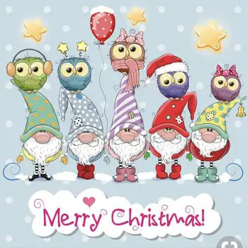 

10x8 christmas five gnomes owl transparent Clear Stamps Silicone Seals for DIY scrapbooking photo album Card Making