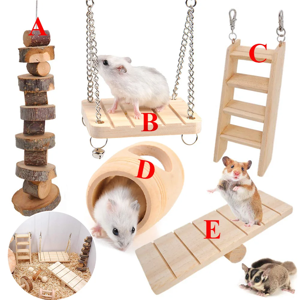 5 шт., маленькие животные s Chinchillas, игрушки из натурального дерева, скалолазание, игры, качели, игрушки для ежика, кролика, хомяка, Guinea PigsD30