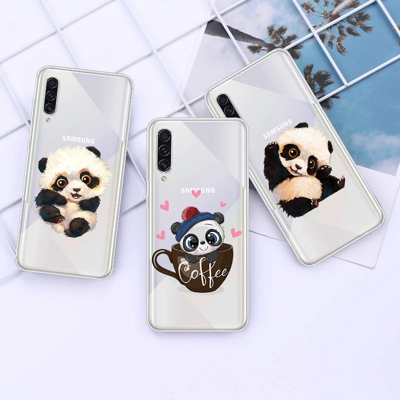 Cute Coffee Cup Panda Soft Phone Case For Samsung A50 A51 A20 A20E A30 A10 A70 A40 A60 A10S A20S A50S A31 Cartoon Cover | Мобильные