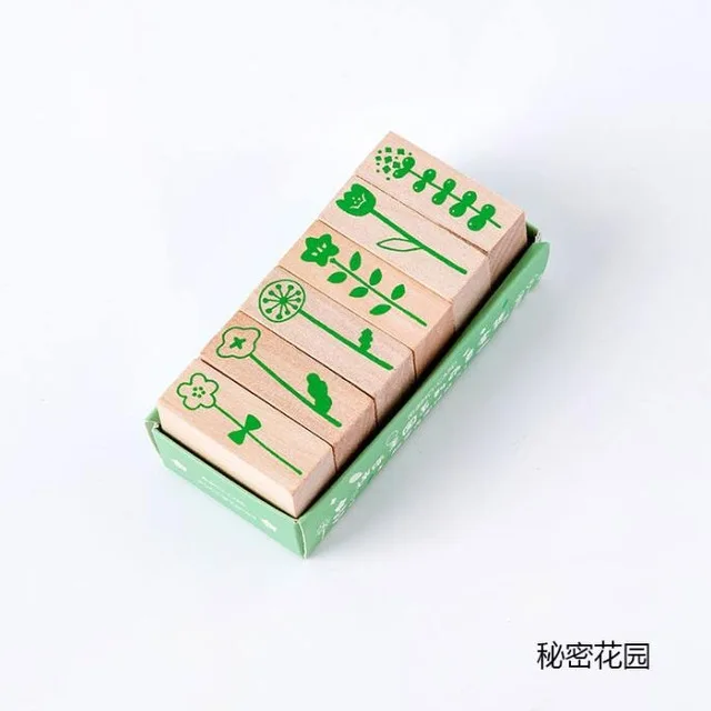 6 шт./компл. винтажные леса геометрические Пищевой штамп DIY Деревянные и резиновые штампы для скрапбукинга канцелярские принадлежности Скрапбукинг Стандартный штамп - Цвет: 4