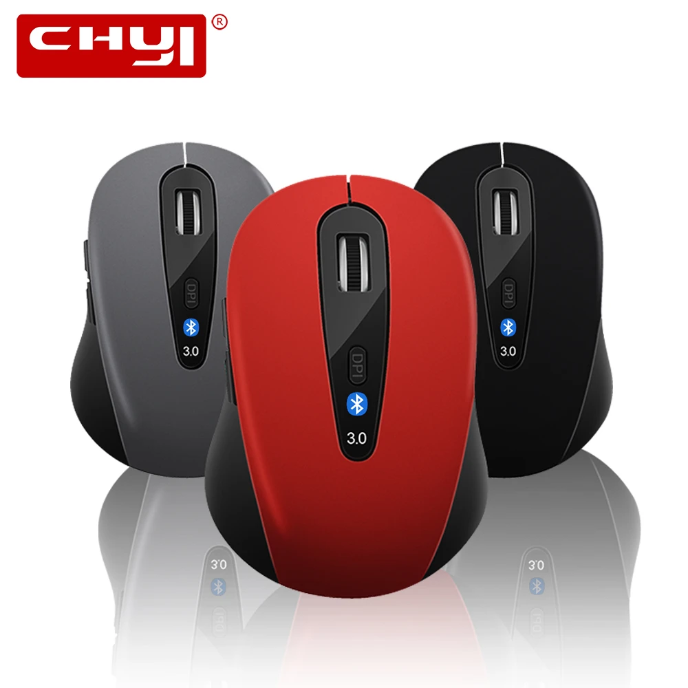 CHYI-ratón óptico inalámbrico con Bluetooth para ordenador, Mouse Mini para oficina, 800/1200/1600 DPI, 5 botones, BT 3,0, para portátil y Notebook