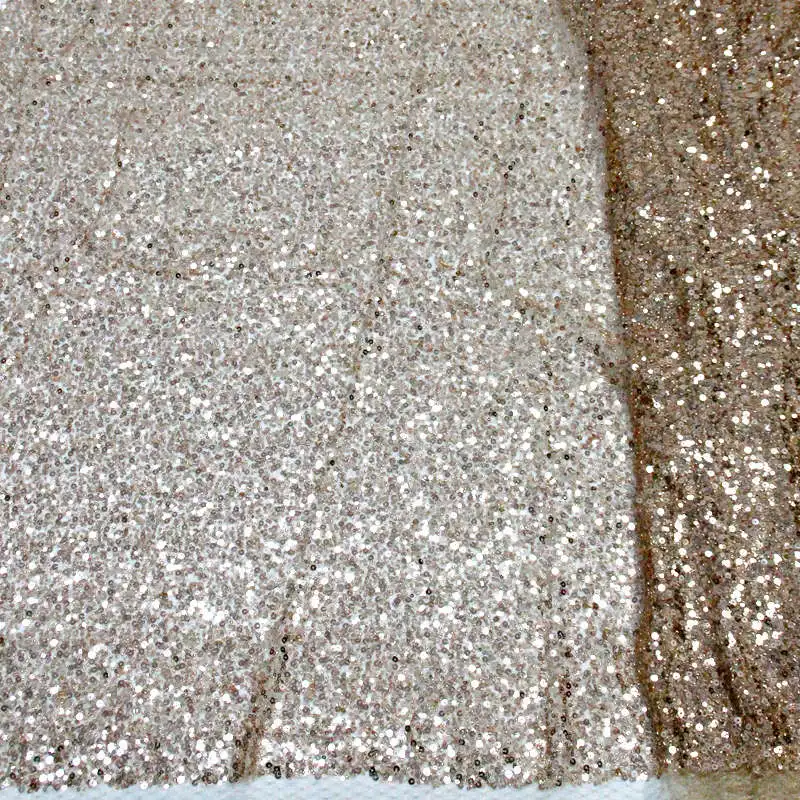 

Super Quality French Lace Fabric 2019 Most popular Wedding Gold color African Lace Fabric With Sequins Beads 15 yards /lot DG721
