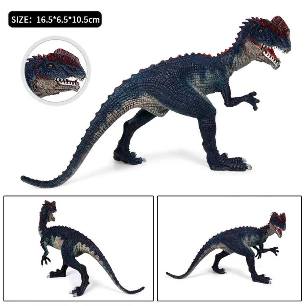 

4inch Cute Dilophosaurus Dinosaur Double Crested Lizard PVC Action Figure Child Collection Of Small Model Toys PVC Hand Souvenir