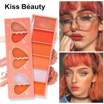 

6 Color Orange Series Eyeshadow Blush Matte Pearlescent Eye Shadow Pigment Eye Shadow Palette Makeup Cosmetics Maquillaje TXTB1