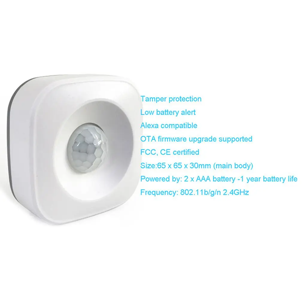 WiFi Infrared Human Body Sensor Switch PIR Motion Sensor Detector Slim Profile Anti-theft System