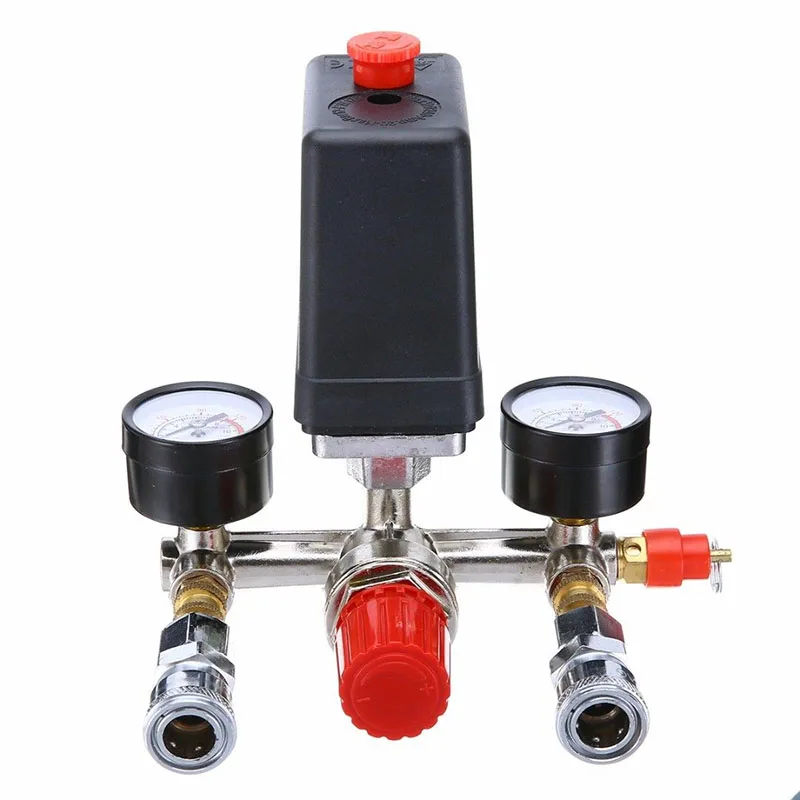 

Air Valve Manifold Pressure Gauge Regulator Compressor Universal Professional 90-120PSI Durable 2018