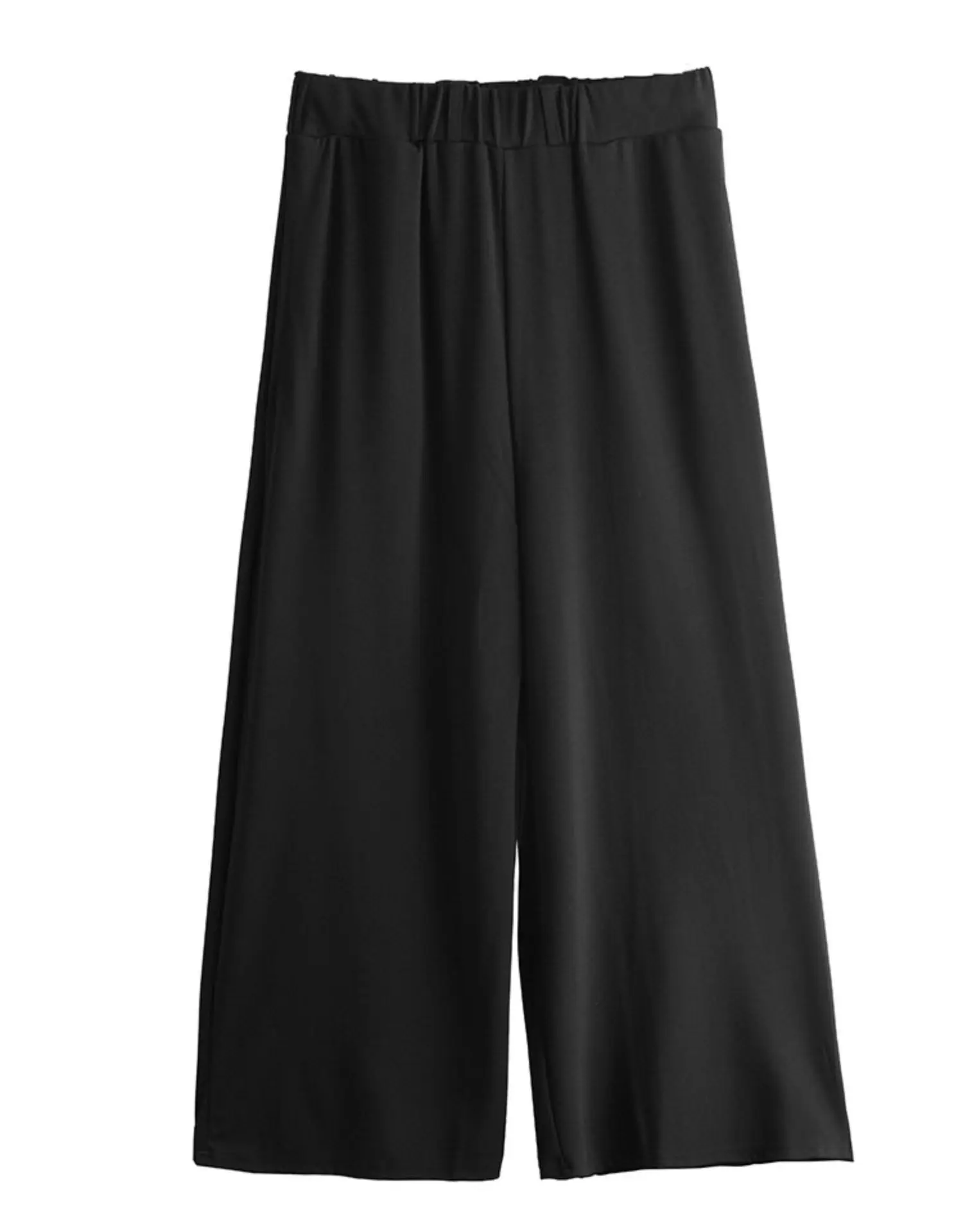 Loose solid color flared straight tube casual pants dance men's Wide Leg Pants Capris elastic waist performance stage night club